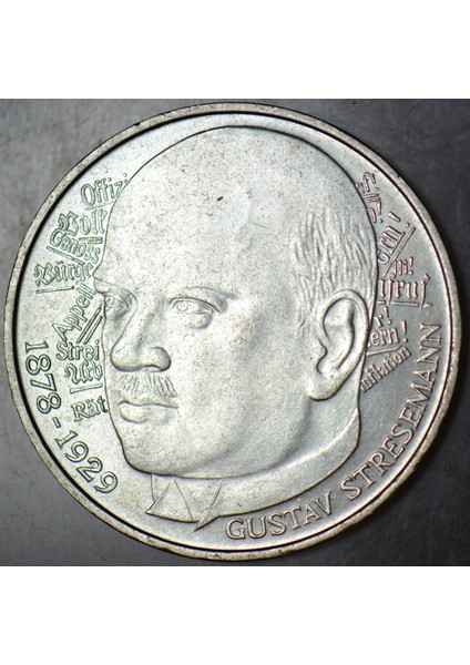 Almanya Gümüş 5 Mark 1978 D. Gustav Stresemann 11,2 Gr. Çil(-) modelleri