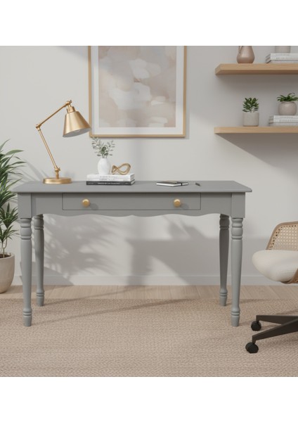 100 cm Masif Gri Tornalı Çalışma Masası
