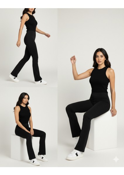 Kadın Ispanyol Paça Dalgıç Tayt Ispanyol Pantolon Tayt Toparlayıcı Dalgıç Tayt indirimleri