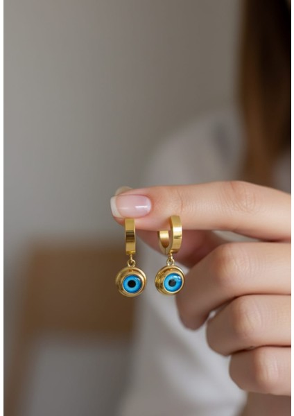 Nazar Boncuklu Klasik Hediye Çelik Küpe SNS301898 fiyatları