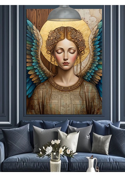 Melek Figürü Dini Sanat Dekoratif Kanvas - Mdf Ahşap Tablo modelleri