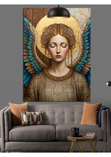 Melek Figürü Dini Sanat Dekoratif Kanvas - Mdf Ahşap Tablo fırsatları