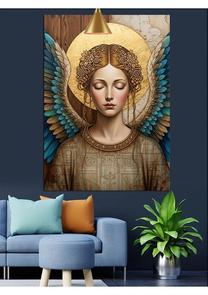 Melek Figürü Dini Sanat Dekoratif Kanvas - Mdf Ahşap Tablo indirimleri