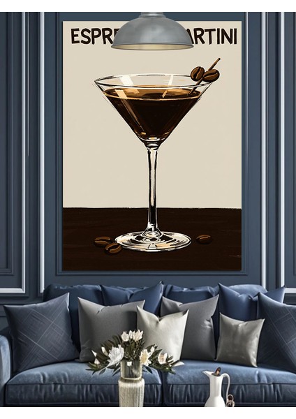 Espresso Martini Kokteyl Içecek Dekoratif Kanvas - Mdf Ahşap Tablo