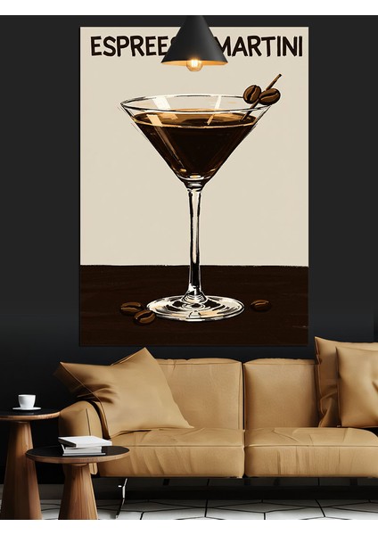 Espresso Martini Kokteyl Içecek Dekoratif Kanvas - Mdf Ahşap Tablo fırsatları