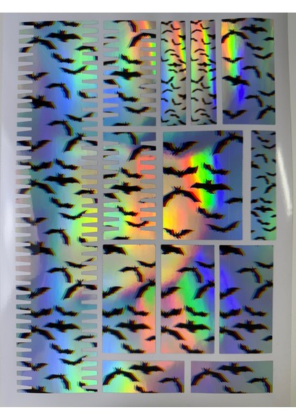 🦇 3D Hologram Yarasa Sticker Seti – 13 Parça Bisiklet Sticker Seti