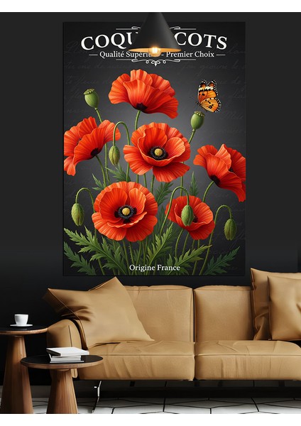 Gelincik Çiçeği Kırmızı Poster Dekoratif Kanvas - Mdf Ahşap Tablo fiyatları