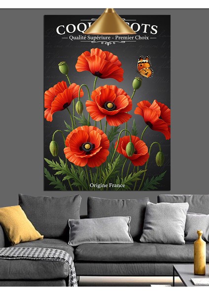 Gelincik Çiçeği Kırmızı Poster Dekoratif Kanvas - Mdf Ahşap Tablo modelleri