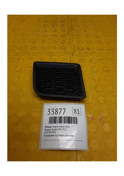 Renault Duster 2017- Ön Çamurluk Çıta Kapağı Sağ Oem No (638740345R)