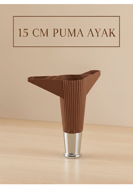 Puma 15 cm Ceviz-Krom (4 Adet) Mobilya Kanepe Tv Ünitesi Kosol Dolap Komidin Ayağı fiyatları
