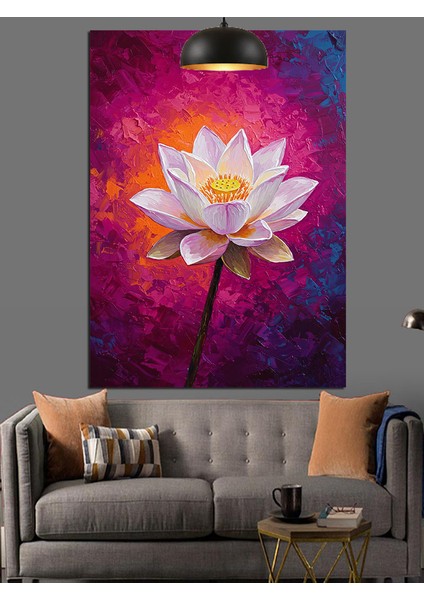 Parlayan Lotus Çiçeği Beyaz Pembe Dekoratif Kanvas - Mdf Ahşap Tablo modelleri