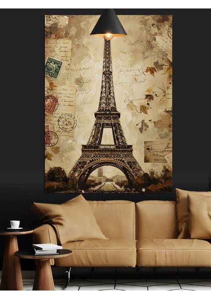 Eyfel Kulesi Şehir Manzarası Dekoratif Kanvas - Mdf Ahşap Tablo fiyatları
