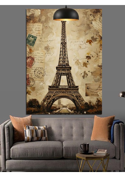 Eyfel Kulesi Şehir Manzarası Dekoratif Kanvas - Mdf Ahşap Tablo indirimleri