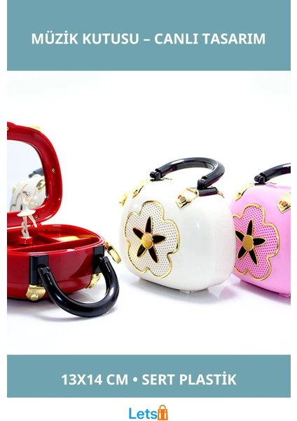 Çanta Tasarımlı Renkli Müzik Kutusu 13X14 cm