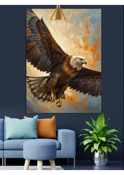Yırtıcı Kartal Avda Uçuyor Dekoratif Kanvas - Mdf Ahşap Tablo modelleri