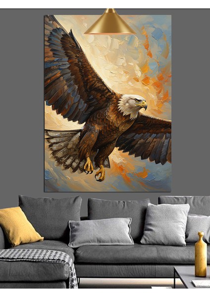 Yırtıcı Kartal Avda Uçuyor Dekoratif Kanvas - Mdf Ahşap Tablo indirimleri