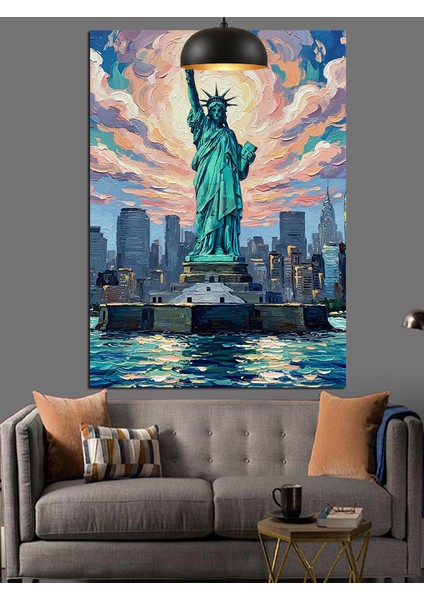 New York Özgürlük Heykeli Dekoratif Kanvas - Mdf Ahşap Tablo fiyatları