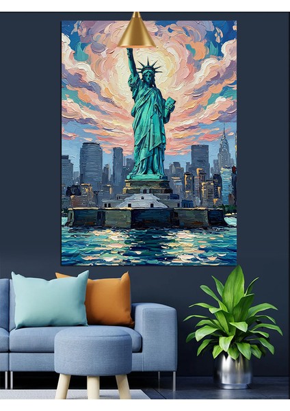 New York Özgürlük Heykeli Dekoratif Kanvas - Mdf Ahşap Tablo modelleri