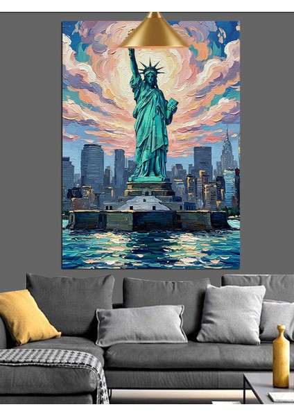 New York Özgürlük Heykeli Dekoratif Kanvas - Mdf Ahşap Tablo indirimleri