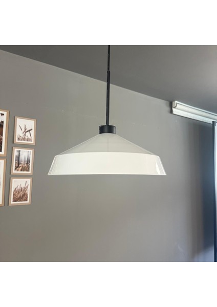 Lema Beyaz Tekli Avize Ince Siyah Başlık Sarkıt Lamba Restoran Cafe Salon Avizeleri fiyatları