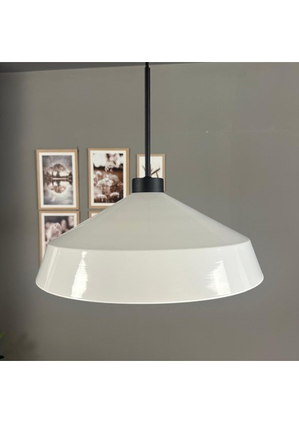 Lema Beyaz Tekli Avize Ince Siyah Başlık Sarkıt Lamba Restoran Cafe Salon Avizeleri fırsatları