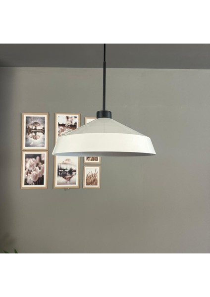 Lema Beyaz Tekli Avize Ince Siyah Başlık Sarkıt Lamba Restoran Cafe Salon Avizeleri indirimleri