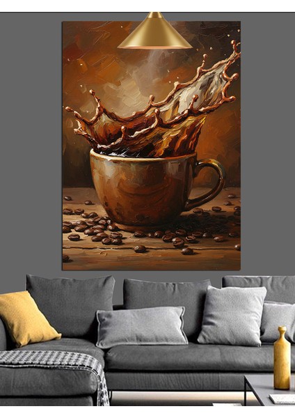 Kahve Çekirdekleri Fincan ve Kahve Dekoratif Kanvas - Mdf Ahşap Tablo modelleri