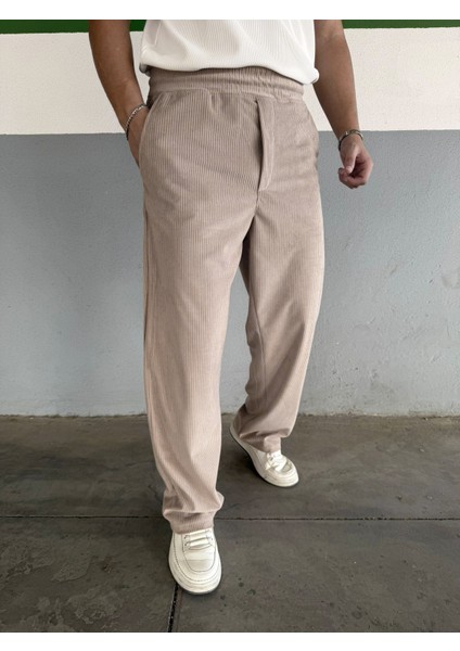 Slimfit Yakalı Astarlı Yan Cep Baggy Pantolonlu Kadife Takım fiyatları