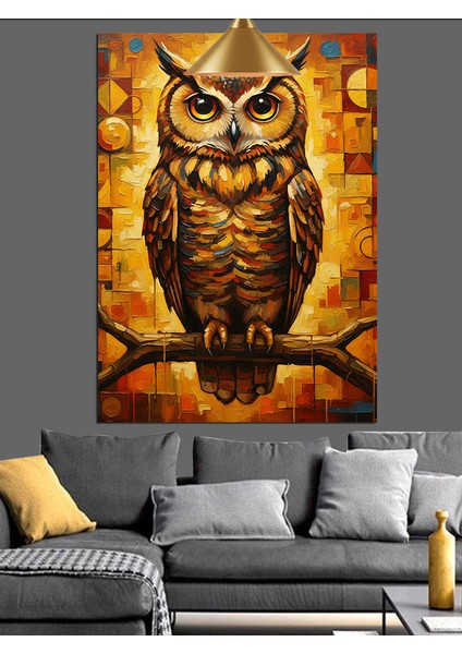 Kızıl Baykuş Portre Resmi Dekoratif Kanvas - Mdf Ahşap Tablo fiyatları