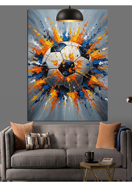 Futbol Topu Soyut Desen Dekoratif Kanvas - Mdf Ahşap Tablo modelleri