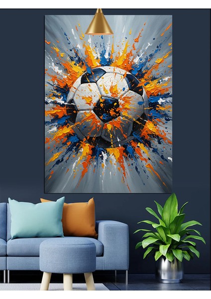 Futbol Topu Soyut Desen Dekoratif Kanvas - Mdf Ahşap Tablo fırsatları