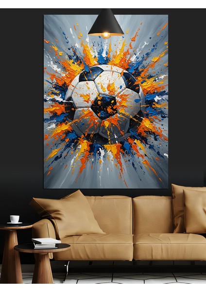 Futbol Topu Soyut Desen Dekoratif Kanvas - Mdf Ahşap Tablo indirimleri