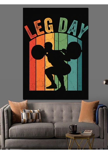 Ağırlık Kaldıran Adam Spor Dekoratif Kanvas - Mdf Ahşap Tablo