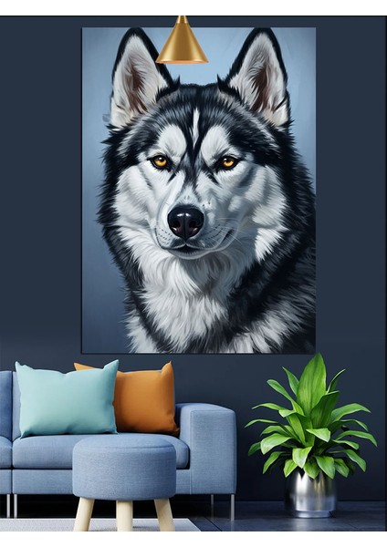 Kurt Köpeği Yüz Portresi Dekoratif Kanvas - Mdf Ahşap Tablo fiyatları