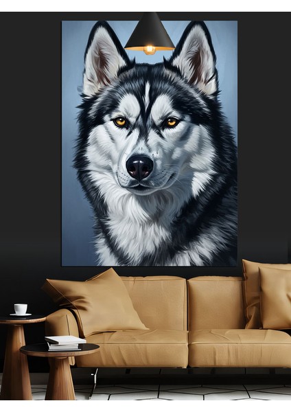Kurt Köpeği Yüz Portresi Dekoratif Kanvas - Mdf Ahşap Tablo modelleri