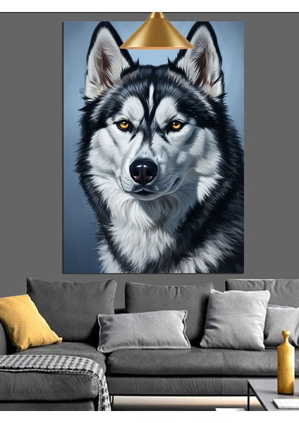 Kurt Köpeği Yüz Portresi Dekoratif Kanvas - Mdf Ahşap Tablo fırsatları