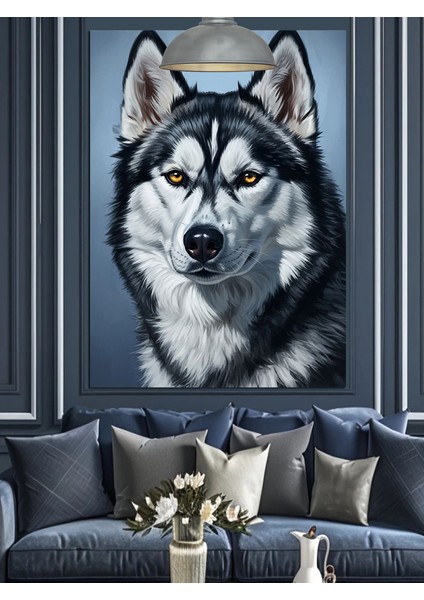 Kurt Köpeği Yüz Portresi Dekoratif Kanvas - Mdf Ahşap Tablo indirimleri