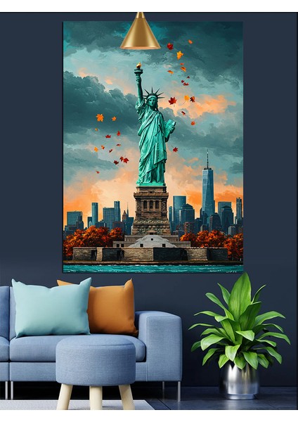 New York Özgürlük Heykeli Dekoratif Kanvas - Mdf Ahşap Tablo fiyatları
