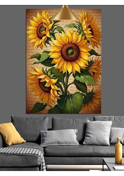 Ayçiçeği Buketi Dekoratif Kanvas - Mdf Ahşap Tablo fiyatları