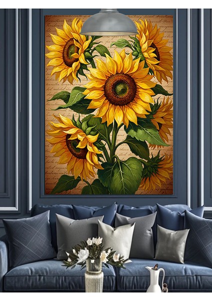 Ayçiçeği Buketi Dekoratif Kanvas - Mdf Ahşap Tablo modelleri