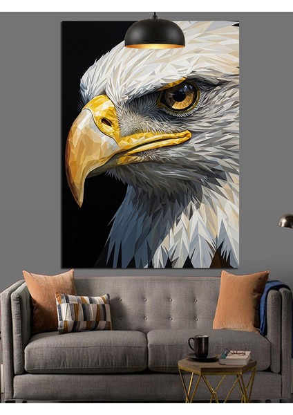 Beyaz Başlı Kartal Portresi Dekoratif Kanvas - Mdf Ahşap Tablo fiyatları