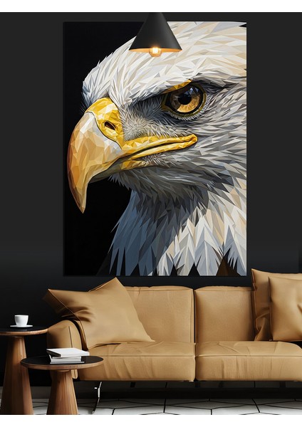 Beyaz Başlı Kartal Portresi Dekoratif Kanvas - Mdf Ahşap Tablo fırsatları
