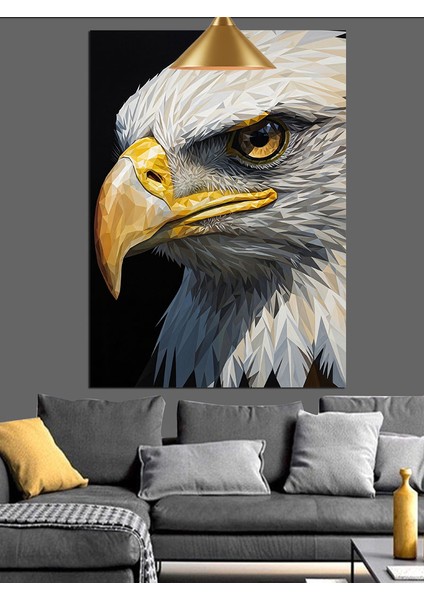 Beyaz Başlı Kartal Portresi Dekoratif Kanvas - Mdf Ahşap Tablo indirimleri