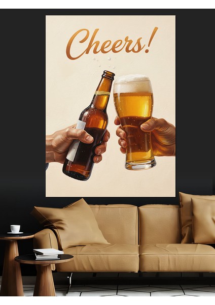 Şerefe Bira Bardakları Dekoratif Kanvas - Mdf Ahşap Tablo fiyatları