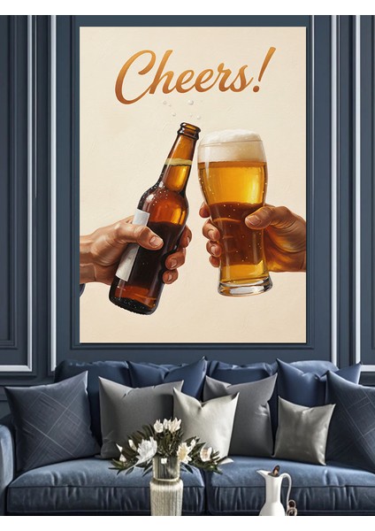 Şerefe Bira Bardakları Dekoratif Kanvas - Mdf Ahşap Tablo indirimleri
