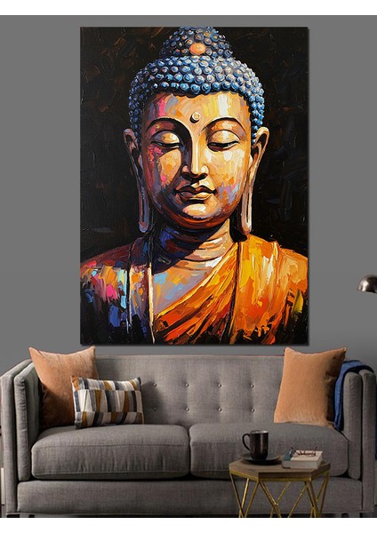 Parlak Buda Heykeli Portresi Dekoratif Kanvas - Mdf Ahşap Tablo fiyatları