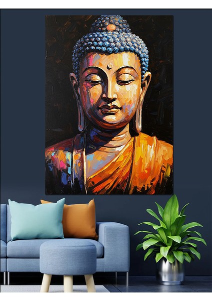 Parlak Buda Heykeli Portresi Dekoratif Kanvas - Mdf Ahşap Tablo indirimleri