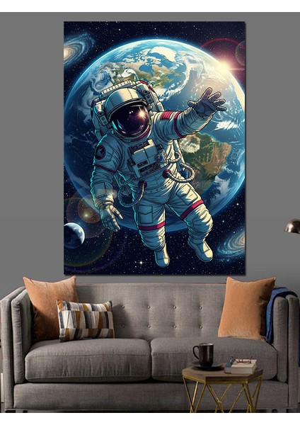 Dünya Gezegeni Uzay Manzarası Dekoratif Kanvas - Mdf Ahşap Tablo modelleri
