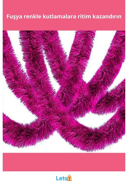 Kalın Simli Parti Süsü 2 Metre Fuşya fiyatları