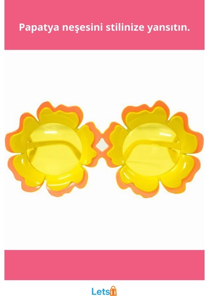 Papatya Şekilli Turuncu Sarı Hawaii Parti Gözlüğü fiyatları